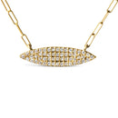 14K Yellow Gold 3/8 Cttw Two-Strand Marquise and Bar Charm Paper Clip Link Pendant Necklace  (I-J Color, I1-I2 Clarity) -18" and 20" Inch Lengths-3