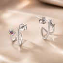 925 Sterling Silver Earrings with Pavé Setting CZ, 1.3*0.9cm, for Women-2