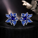 925 Sterling Silver Earrings with Enamel Process and Pavé Setting CZ-1