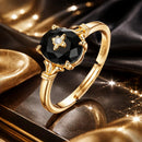 925 Sterling Silver Gold-Plated CZ Pavé Ring for Women-1