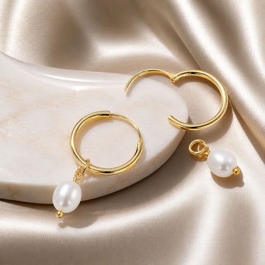 925 Sterling Silver Baroque Pearl Earrings for Women - 0