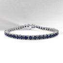 8.36 Carat Genuine Blue Sapphire .925 Sterling Silver Bracelet-2