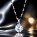 925 Sterling Silver Moissanite 6.5mm Diamond-like Pendant Necklace for Women-1