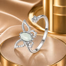 925 Sterling Silver & Natural Jade Pavé Setting Ring for Women-1