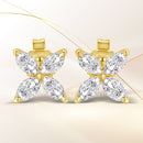 14K White Gold 1/2 Cttw Marquise Diamond 8 Stone Floral Leaf Stud Earrings (H-I Color, SI1-SI2 Clarity)-1