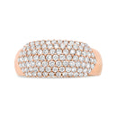 18K Rose Gold 1.00 Cttw Diamond Multi Row Dome Band Ring (F-G Color, VS1-VS2 Clarity) - Ring size 7-1