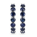 2.66 Carat Genuine Blue Sapphire .925 Sterling Silver Earrings-3