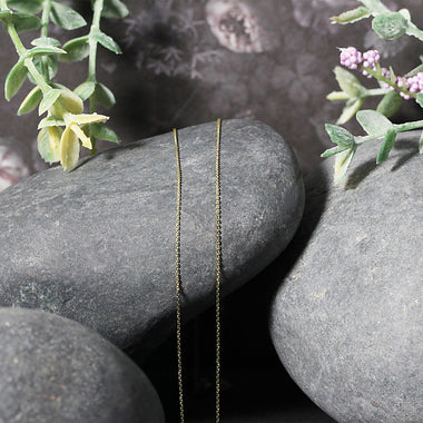 14k Yellow Gold Cable Link Chain 0.5mm - 0