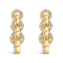 14K Yellow Gold Plated .925 Sterling Silver 1/2 Cttw Diamond Chain Link Drop Earrings (H-I Color, I1-I2 Clarity)-2