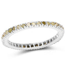 0.57 Carat Genuine Yellow Diamond .925 Sterling Silver Ring-1