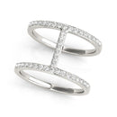 14k White Gold Dual Band Bridge Style Diamond Ring (3/8 cttw)-1
