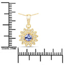 0.31 Carat Genuine Tanzanite and White Diamond 14K Yellow Gold Pendant-4