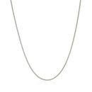 14k White Gold Round Wheat Chain 1.0mm-2