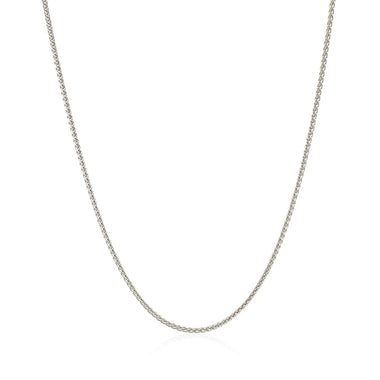 14k White Gold Round Wheat Chain 1.0mm - 0