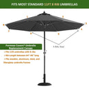 11ft Market Patio Umbrella 8 Rib Replacement Canopy Hunter Green-2