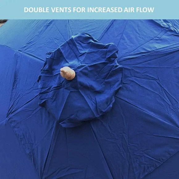 11ft Market Patio Umbrella Double-Vented 8 Rib Replacement Canopy Navy Olefin