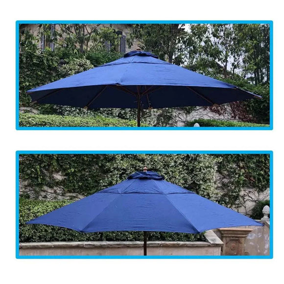 11ft Market Patio Umbrella Double-Vented 8 Rib Replacement Canopy Navy Olefin