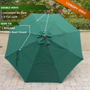 11ft Market Patio Umbrella Double-Vented 8 Rib Replacement Canopy Hunter Green-2