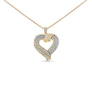 14K Yellow Gold Plated .925 Sterling Silver 1.00 Cttw Baguette Diamond Composite Open Heart 18" Inch Pendant Necklace (I-J Color, I1-I2 Clarity)-2