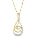 Espira 10K Two-Tone Gold Round Cut Diamond Sparkling Spiral Pendant Necklace (1/6 cttw, J-K Color, I2-I3 Clarity)-1