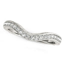 14k White Gold Milgrained Baroque Curved Diamond Wedding Ring (1/6 cttw)-1