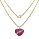 14K Yellow Gold Plated 4.67 Carat Genuine Ruby & White Topaz .925 Sterling Silver Pendant-2
