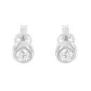10K White Gold 0.30 Cttw Round Brilliant-Cut Near Colorless Diamond Bezel-Set Stud Earrings (H-I Color, I1-I2 Clarity)-3