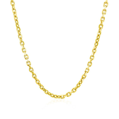 2.3mm 14k Yellow Gold Diamond Cut Cable Link Chain - 0