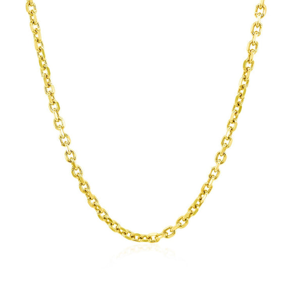 2.3mm 14k Yellow Gold Diamond Cut Cable Link Chain