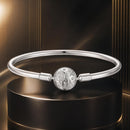 925 Sterling Silver Pavé Setting CZ Bracelet with White Gold Plating for Women - Size 17.0-1
