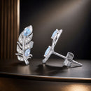 925 Sterling Silver Earrings with Pavé Setting CZ and White Gold Plating-2