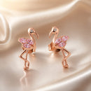 925 Sterling Silver 1.5x0.7cm Plated Rose Gold CZ Earrings for Women-2
