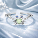 925 Sterling Silver Moonstone and Synthetic Spinel Ring for Women-2