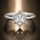 925 Sterling Silver White Gold Plated Ring with Pavé Set CZ, Size 6.0-1