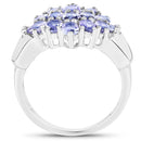 2.45 Carat Genuine Tanzanite .925 Sterling Silver Ring-2