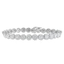 14K White Gold 2.00 Cttw Diamond Halo Link Tennis Bracelet (H-I Color, I1-I2 Clarity) - 7" Inches-1