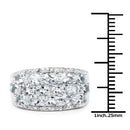 2.44 Carat Genuine Aquamarine & White Topaz .925 Sterling Silver Ring-3