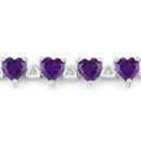 10.01 Carat Genuine Amethyst and White Diamond .925 Sterling Silver Bracelet-2