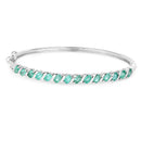 2.66 Carat Genuine Zambian Emerald .925 Sterling Silver Bangle-3