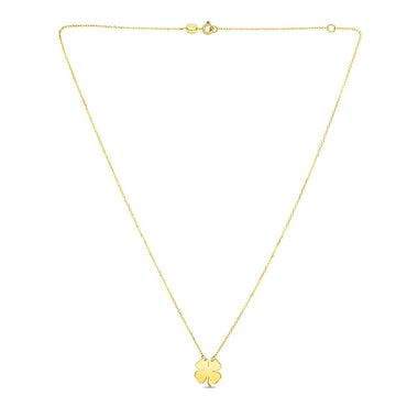 14K Yellow Gold Four Leaf Clover Necklace - 0