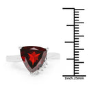 3.56 Carat Genuine Garnet and White Topaz .925 Sterling Silver Ring-3