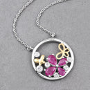 1.47 Carat Genuine Ruby and White Topaz .925 Sterling Silver Pendant-4