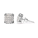 10K White Gold 3/4 Cttw Princess Diamond Composite Open Frame Stud Earrings (I-J Color, I1-I2 Clarity)-3