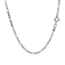 14k White Gold Solid Figaro Chain 1.9mm-3