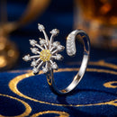 925 Sterling Silver Ring with Plated Platinum and Pavé Setting CZ-2