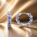 925 Sterling Silver Earrings with Pavé Setting and Plated Platinum for Women-2