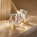 S925 Sterling Silver Earrings with Platinum, Rose Gold, and Gold Plating for Women-2