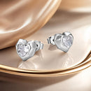925 Sterling Silver Earrings with Pavé Setting CZ in White Gold, 0.8 x 0.9 cm-2