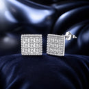 925 Sterling Silver 0.8cm Pavé Setting CZ White Gold Plated Earrings for Women-1