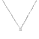 14K White Gold 1/5 Cttw Emerald Shape Solitaire Diamond 18" Pendant Necklace (G-H Color, VS2-SI1 Clarity)-2